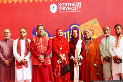 লোকজ ঐতিহ্য আর সংস্কৃতির ছোঁয়ায় এনইউবিতে বৈশাখ উৎসব অনুষ্ঠিত